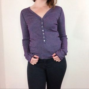 Michael Stars Iridescent Purple Thermal Top